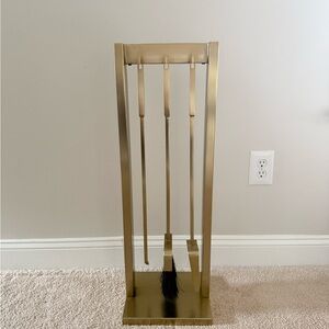 Pottery Barn Gold Fireplace Tool Set